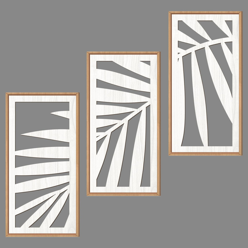 IARTTOP Abstract Mountain Wood Wall Art Large geometric Forest Pine Trees Wooden Wall Decor Boho Sun Nature Landscape Wall Decor for Bedroom Living Room Office-16 x32 Inch Set of 3