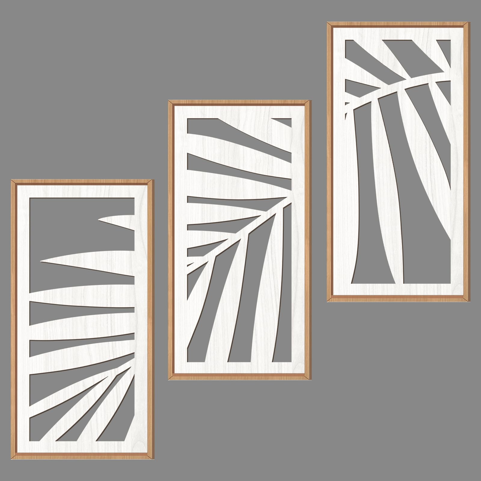 IARTTOP Abstract Mountain Wood Wall Art Large geometric Forest Pine Trees Wooden Wall Decor Boho Sun Nature Landscape Wall Decor for Bedroom Living Room Office-16 x32 Inch Set of 3
