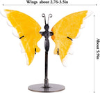 Crystal Butterfly Ornament with Amethyst Agate Yellow Calcite Wings Tabletop Decor for Home Office