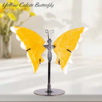 Crystal Butterfly Ornament with Amethyst Agate Yellow Calcite Wings Tabletop Decor for Home Office