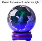 JIC Gem Volcanic Agate Crystal Sphere Large Quartz Crystal Ball with Stand Healing Ornament Witchcraft Meditation Decor 3.5-4 inch(90-100mm)
