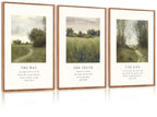 CHDITB Mountain Framed Canvas Wall Art Set of 3, 24"x36" Country Woodcut Style Wall Decor, Forest Nature Wilderness Wall Painting, Large Modern Art Prints for Living Room, Bedroom, Farmhouse, Office
