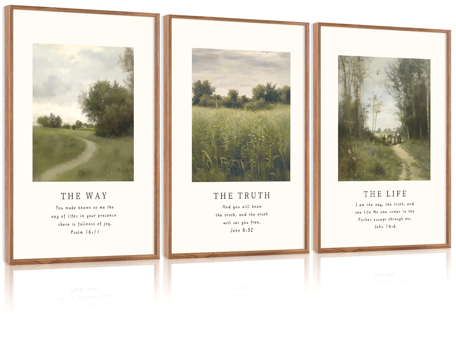 CHDITB Mountain Framed Canvas Wall Art Set of 3, 24"x36" Country Woodcut Style Wall Decor, Forest Nature Wilderness Wall Painting, Large Modern Art Prints for Living Room, Bedroom, Farmhouse, Office