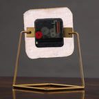 Desk Clock Table Clock Nordic Agate Clock Living Room Home Clock Ornaments Light Luxury Desktop Display Clock Desk Clock Agate Stone Seat Clock(B)