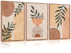 CHDITB Mountain Framed Canvas Wall Art Set of 3, 24"x36" Country Woodcut Style Wall Decor, Forest Nature Wilderness Wall Painting, Large Modern Art Prints for Living Room, Bedroom, Farmhouse, Office