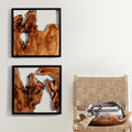 WELLAND 2 Pieces Rustic Cedar Wall Sculptures, Live Edge Wall Art Decor, Decorative Centerpieces of Wood for Living Room, Bedroom, Bathroom, Home Office, Dining Room