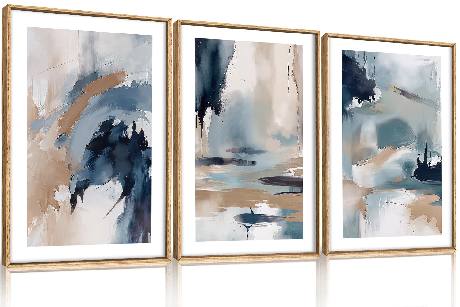 KAIRNE Woodcut Style Mountain Framed Canvas Wall Art Set,Wooden Pine Tree Wall Decor,Vintage Forest Landscape Art Prints,Nature Sunrise Artwork for Living Room,Bedroom,Farmhouse,Office-16 x24 x3