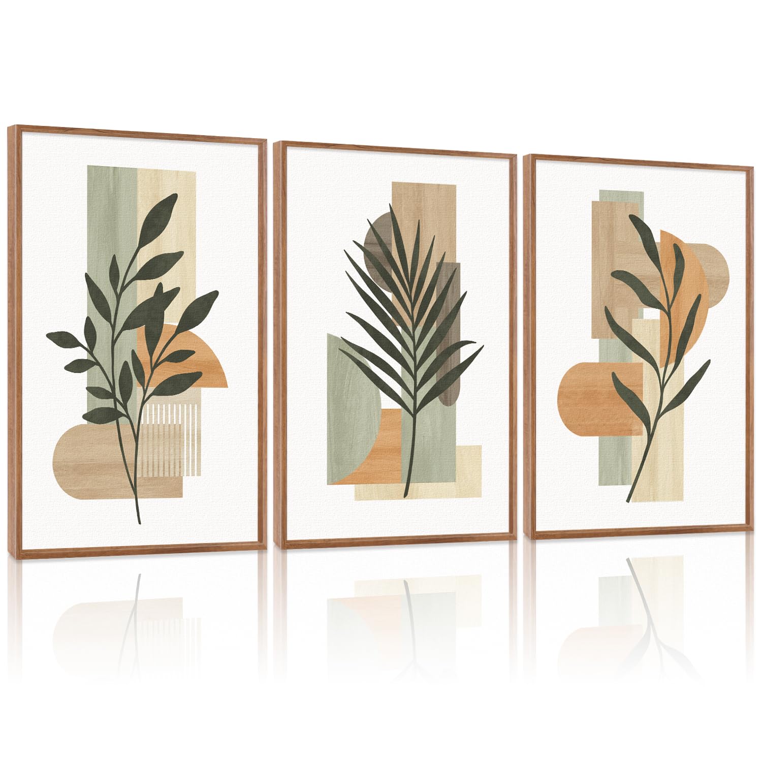 CHDITB Mountain Framed Canvas Wall Art Set of 3, 24"x36" Country Woodcut Style Wall Decor, Forest Nature Wilderness Wall Painting, Large Modern Art Prints for Living Room, Bedroom, Farmhouse, Office