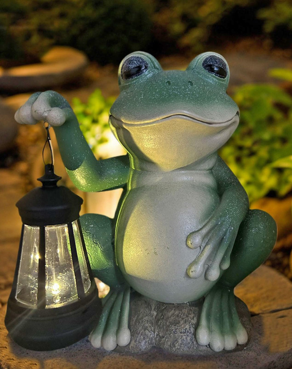 YODY Solar Garden Statues Outdoor Decor- Yard Decorations for Patio, Balcony, Backyard, Lawn Ornaments - Rabbit Figurines with LED Light- Unique Birthday House Warming Gifts for Women, Mom, Grandma
