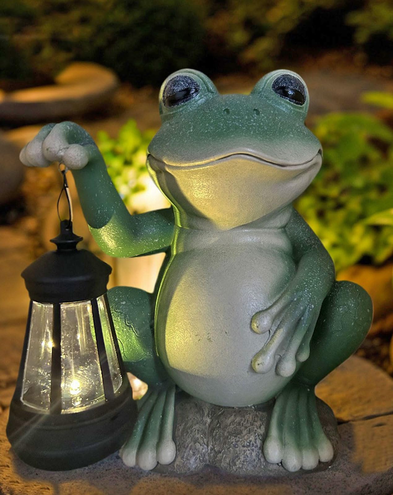 YODY Solar Garden Statues Outdoor Decor- Yard Decorations for Patio, Balcony, Backyard, Lawn Ornaments - Rabbit Figurines with LED Light- Unique Birthday House Warming Gifts for Women, Mom, Grandma