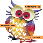 Pack of 2 Metal Fresh Color Owl Garden Statues Silhouette Owl Stakes Decorative Outdoor Statues Animal Sculptures for Yard Décor and Lawn Ornaments, MX202303-1