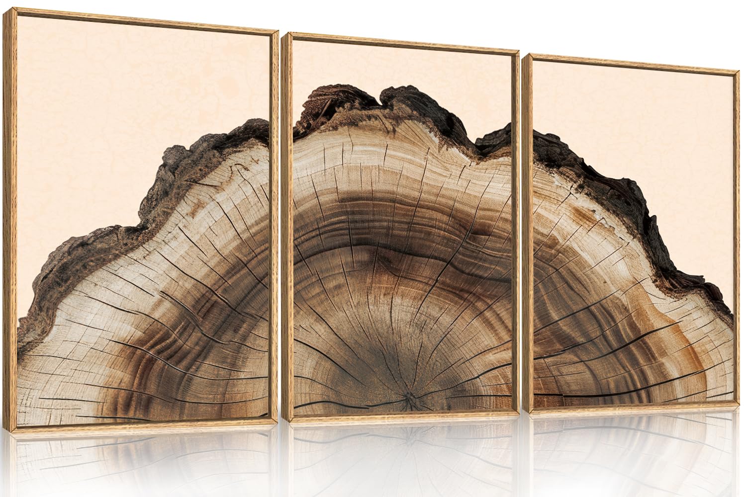 KAIRNE Woodcut Style Mountain Framed Canvas Wall Art Set,Wooden Pine Tree Wall Decor,Vintage Forest Landscape Art Prints,Nature Sunrise Artwork for Living Room,Bedroom,Farmhouse,Office-16 x24 x3