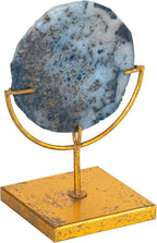 Creative Co-Op Decorative Agate Stone Slice on Metal Stand