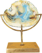 Creative Co-Op Decorative Agate Stone Slice on Metal Stand