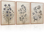 LHIUEM Vintage Woodcut Mountain Framed Canvas Wall Art,Forest Pine Tree Boho Wall Decor,Wilderness Sunset Landscape Artwork for Living Room,Bedroom,Dining Room,Office -16"x24"x3