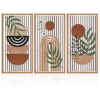 IARTTOP Abstract Mountain Wood Wall Art Large geometric Forest Pine Trees Wooden Wall Decor Boho Sun Nature Landscape Wall Decor for Bedroom Living Room Office-16 x32 Inch Set of 3