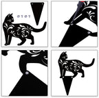 URATOT 3 Pack Metal Cat Garden Statues Black Cat Silhouette Cats Decorative Stakes Garden Outdoor Statues Animal Stakes for Yard Decor and Lawn Ornaments
