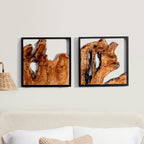 WELLAND 2 Pieces Rustic Cedar Wall Sculptures, Live Edge Wall Art Decor, Decorative Centerpieces of Wood for Living Room, Bedroom, Bathroom, Home Office, Dining Room