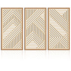 IARTTOP Abstract Mountain Wood Wall Art Large geometric Forest Pine Trees Wooden Wall Decor Boho Sun Nature Landscape Wall Decor for Bedroom Living Room Office-16 x32 Inch Set of 3