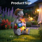 Solar Garden Outdoor Statues Turtle with 8 LED Lights, Yard Decor Tortoise for Ornament, Mom Birthday Gifts for Women, Housewarming Gifts for Patio, Porch, Balcony