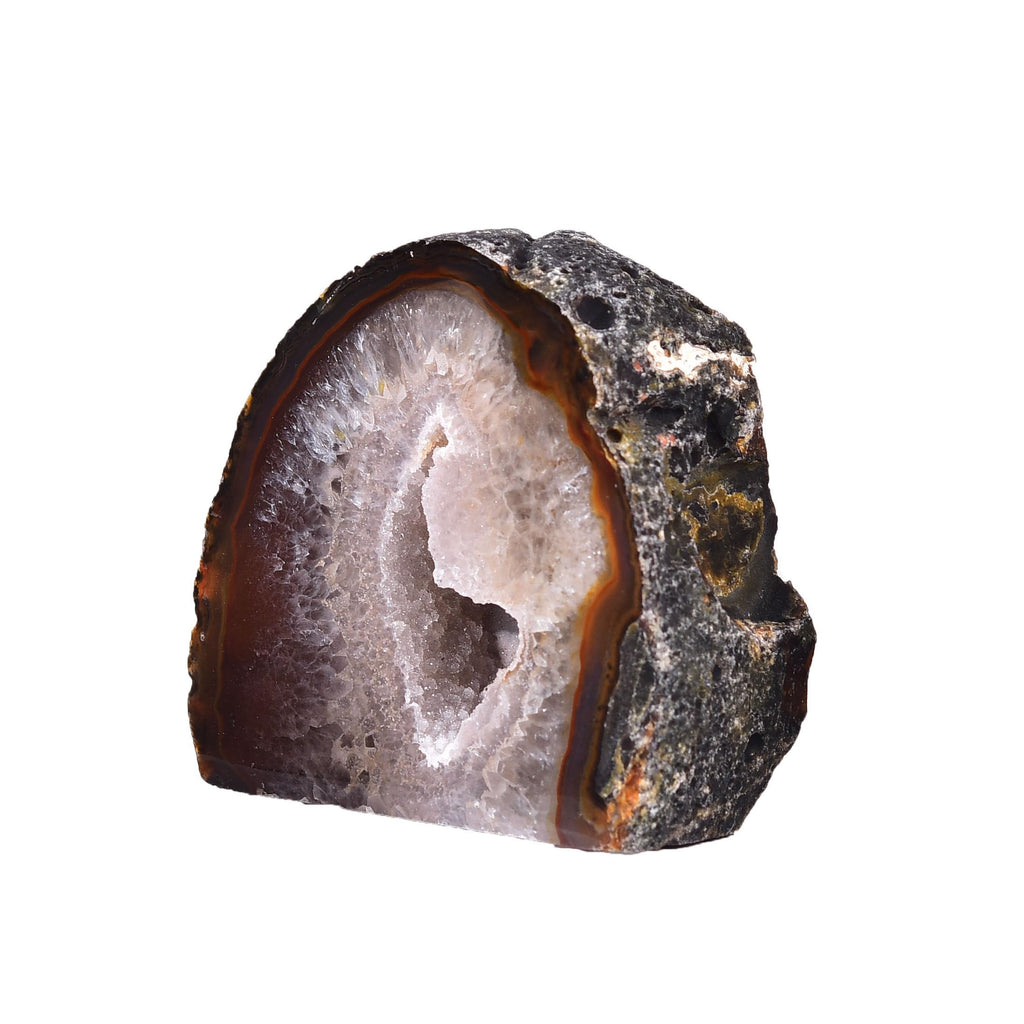 AMOYSTONE Teal Agate Geode Decor, Natural Agate Crystal Rock for Healing, Small Irregular Stone for Bedroom, Office, Desk (1-1.5 Lbs)