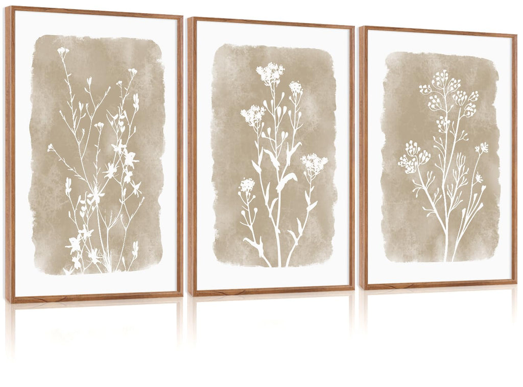 CHDITB Mountain Framed Canvas Wall Art Set of 3, 24"x36" Country Woodcut Style Wall Decor, Forest Nature Wilderness Wall Painting, Large Modern Art Prints for Living Room, Bedroom, Farmhouse, Office