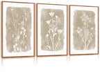 CHDITB Mountain Framed Canvas Wall Art Set of 3, 24"x36" Country Woodcut Style Wall Decor, Forest Nature Wilderness Wall Painting, Large Modern Art Prints for Living Room, Bedroom, Farmhouse, Office