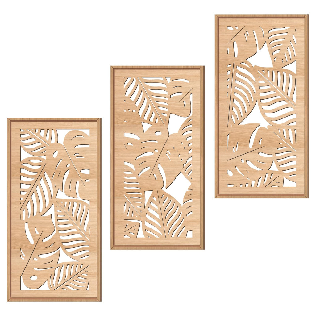 IARTTOP Abstract Mountain Wood Wall Art Large geometric Forest Pine Trees Wooden Wall Decor Boho Sun Nature Landscape Wall Decor for Bedroom Living Room Office-16 x32 Inch Set of 3