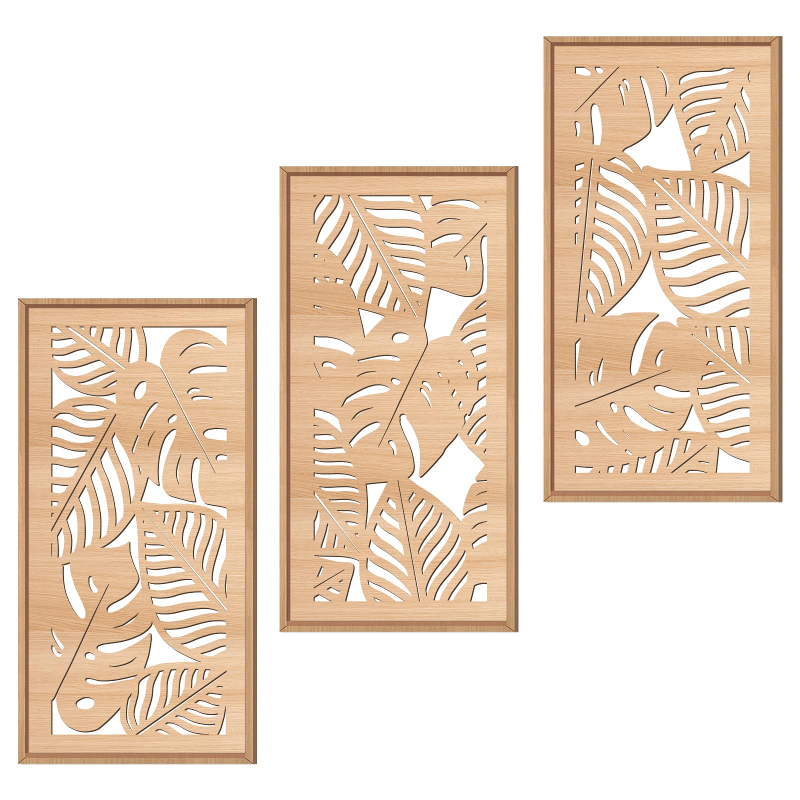 IARTTOP Abstract Mountain Wood Wall Art Large geometric Forest Pine Trees Wooden Wall Decor Boho Sun Nature Landscape Wall Decor for Bedroom Living Room Office-16 x32 Inch Set of 3