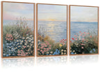 CHDITB Mountain Framed Canvas Wall Art Set of 3, 24"x36" Country Woodcut Style Wall Decor, Forest Nature Wilderness Wall Painting, Large Modern Art Prints for Living Room, Bedroom, Farmhouse, Office