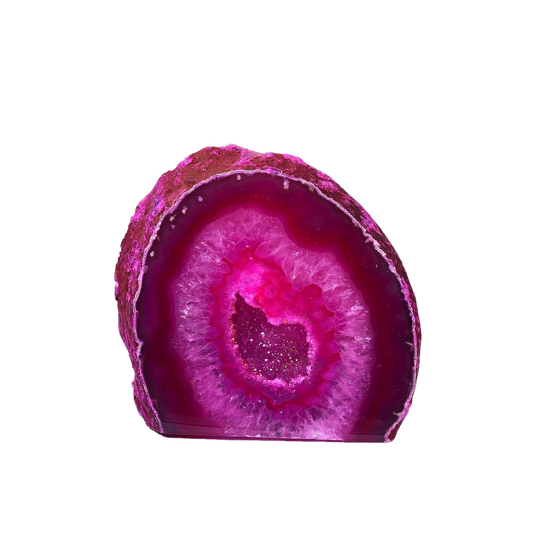 AMOYSTONE Teal Agate Geode Decor, Natural Agate Crystal Rock for Healing, Small Irregular Stone for Bedroom, Office, Desk (1-1.5 Lbs)