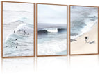 CHDITB Mountain Framed Canvas Wall Art Set of 3, 24"x36" Country Woodcut Style Wall Decor, Forest Nature Wilderness Wall Painting, Large Modern Art Prints for Living Room, Bedroom, Farmhouse, Office