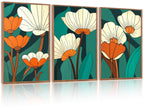 CHDITB Mountain Framed Canvas Wall Art Set of 3, 24"x36" Country Woodcut Style Wall Decor, Forest Nature Wilderness Wall Painting, Large Modern Art Prints for Living Room, Bedroom, Farmhouse, Office