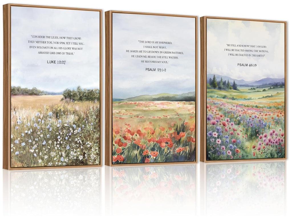 CHDITB Mountain Framed Canvas Wall Art Set of 3, 24"x36" Country Woodcut Style Wall Decor, Forest Nature Wilderness Wall Painting, Large Modern Art Prints for Living Room, Bedroom, Farmhouse, Office