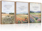 CHDITB Mountain Framed Canvas Wall Art Set of 3, 24"x36" Country Woodcut Style Wall Decor, Forest Nature Wilderness Wall Painting, Large Modern Art Prints for Living Room, Bedroom, Farmhouse, Office