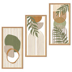 IARTTOP Abstract Mountain Wood Wall Art Large geometric Forest Pine Trees Wooden Wall Decor Boho Sun Nature Landscape Wall Decor for Bedroom Living Room Office-16 x32 Inch Set of 3