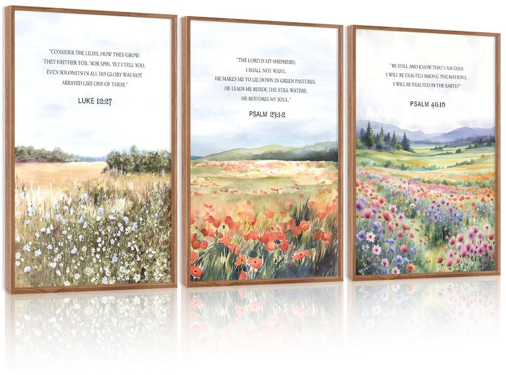 CHDITB Mountain Framed Canvas Wall Art Set of 3, 24"x36" Country Woodcut Style Wall Decor, Forest Nature Wilderness Wall Painting, Large Modern Art Prints for Living Room, Bedroom, Farmhouse, Office