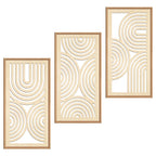 IARTTOP Abstract Mountain Wood Wall Art Large geometric Forest Pine Trees Wooden Wall Decor Boho Sun Nature Landscape Wall Decor for Bedroom Living Room Office-16 x32 Inch Set of 3