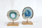 Creative Co-Op Decorative Agate Stone Slice on Metal Stand