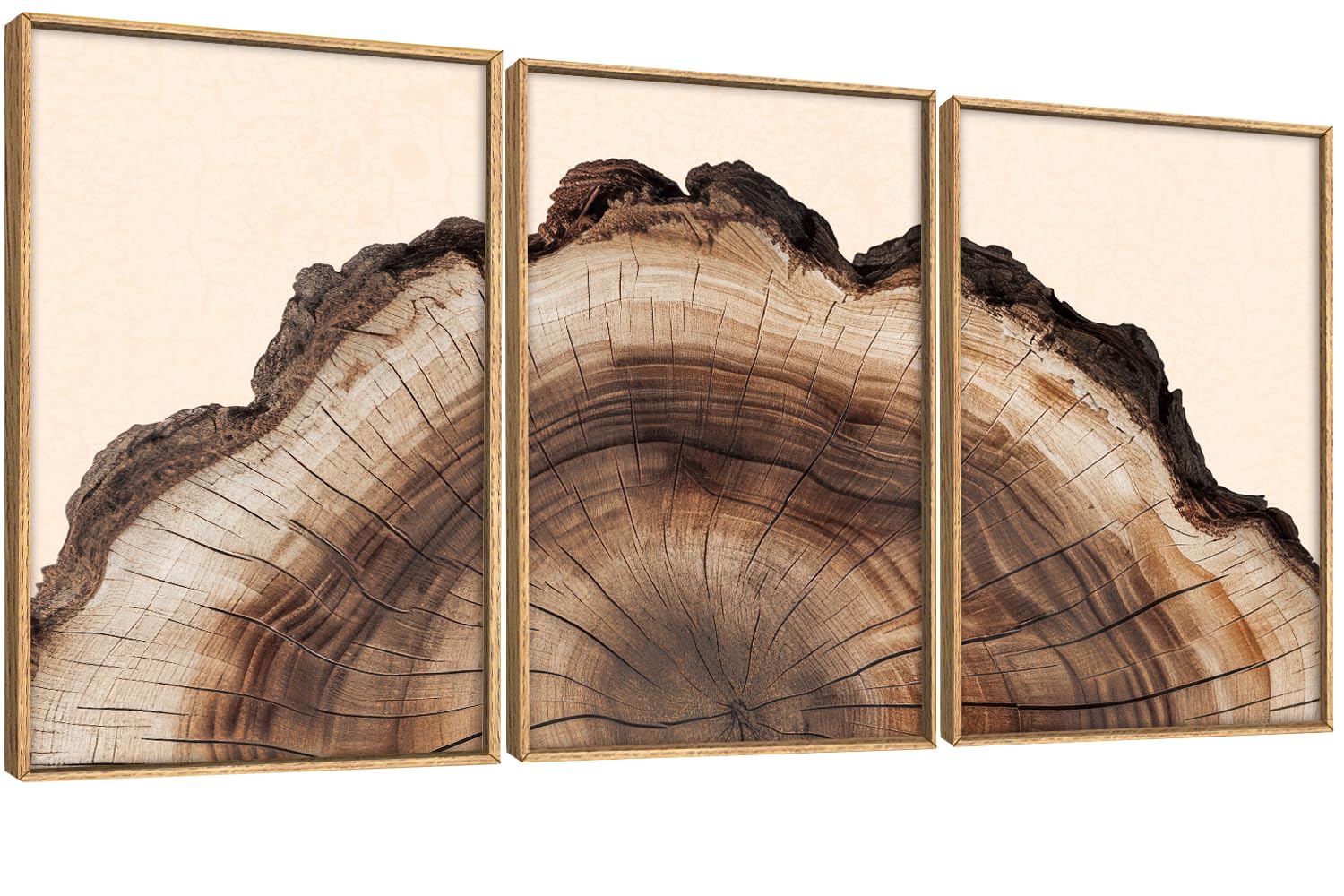 KAIRNE Woodcut Style Mountain Framed Canvas Wall Art Set,Wooden Pine Tree Wall Decor,Vintage Forest Landscape Art Prints,Nature Sunrise Artwork for Living Room,Bedroom,Farmhouse,Office-16 x24 x3