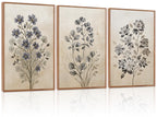 LHIUEM Vintage Woodcut Mountain Framed Canvas Wall Art,Forest Pine Tree Boho Wall Decor,Wilderness Sunset Landscape Artwork for Living Room,Bedroom,Dining Room,Office -16"x24"x3
