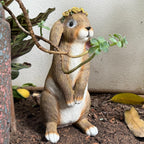 Bunny Garden Statue,Funny Rabbit Figurines Resin Animals Outdoor Statue Bunny Figurines for Yard Porch Patio, Easter Lawn Decorations Gifts for Grandma Mom Dad Women,11.2In