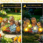 3 Hedgehog Solar Garden Statues with Succulent Animal Figurines Resin Hedgehog Decor Outdoor Statues, Ideal Decoration for Lawn Patio Yard, Gifts for Men Women