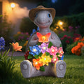 Solar Garden Outdoor Statues Turtle with 8 LED Lights, Yard Decor Tortoise for Ornament, Mom Birthday Gifts for Women, Housewarming Gifts for Patio, Porch, Balcony