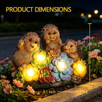 3 Hedgehog Solar Garden Statues with Succulent Animal Figurines Resin Hedgehog Decor Outdoor Statues, Ideal Decoration for Lawn Patio Yard, Gifts for Men Women