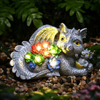 GIGALUMI Solar Garden Statues Bears 9", Loving Black Bear Decor, Yard Decorations Outdoor, Bear Figurine Lights for Outside, Garden Decor Unique Birthday Housewarming Gifts for Women, Mom