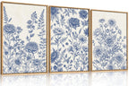 Set of 3 16"X24" Woodcut Mountain Pine Forest Sunrise Framed Canvas Wall Art Rustic Boho Wooden Print for Living Room Bedroom Office, Non-3D