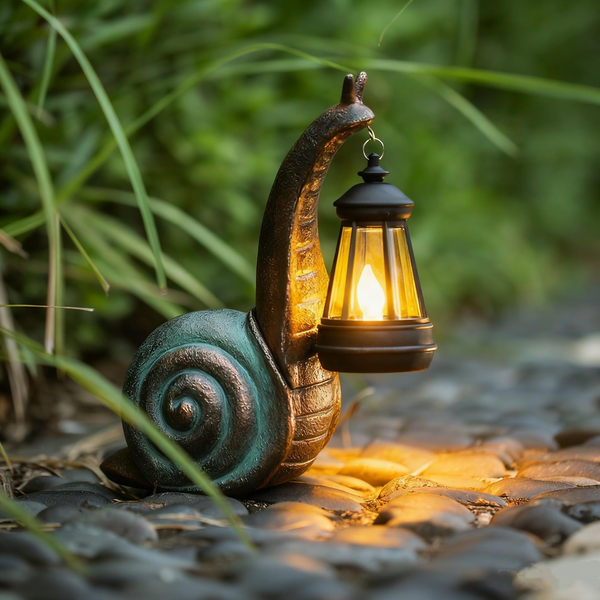 Solar Garden Snail Statue,Lawn Decor Statue for Patio, Balcony, Yard Ornament - Mothers Day Gifts for Mom Grandma Women