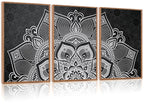CHDITB Mountain Framed Canvas Wall Art Set of 3, 24"x36" Country Woodcut Style Wall Decor, Forest Nature Wilderness Wall Painting, Large Modern Art Prints for Living Room, Bedroom, Farmhouse, Office