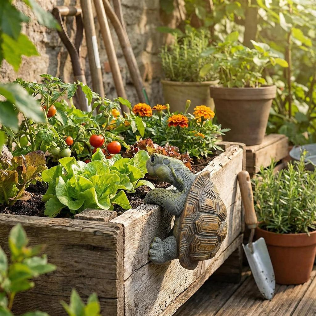 Turtle Statue for Outdoor Decor, Garden Turtle Figurine for Pond, Lawn, Patio, Resin Tortoise Ornament for Home & Yard